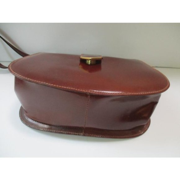 *Harve Benard Vintage Cognac Patent Hard Shell Bag - Picture 4 of 6